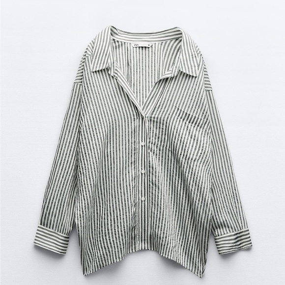 Zara oversized striped dress shirt - Picture 1 of 4